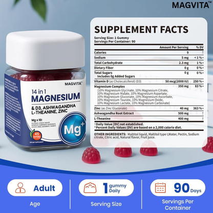 MagVita™ DeepCalm 14-in-1 Magnesium Complex Gummies